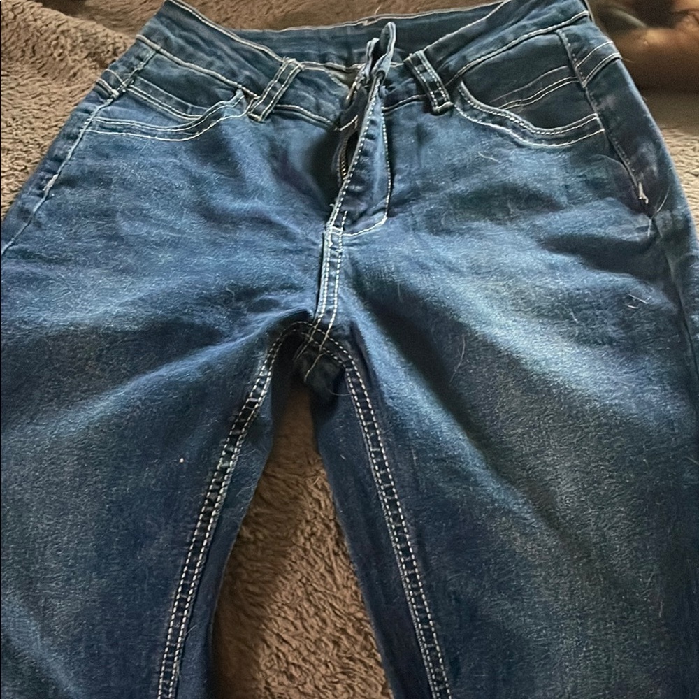 SHEIN Blue Boot Cut Jeans Classic Style